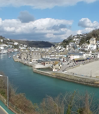 Spectacular views over Looe town, beach and the sea from Tamar Room