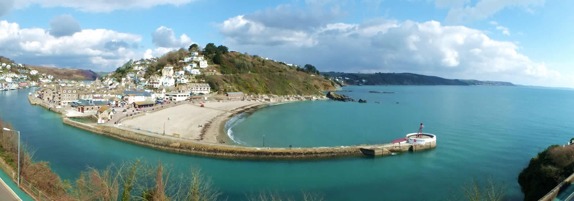 Views over Looe beach and the Banjo pier from The Watermark